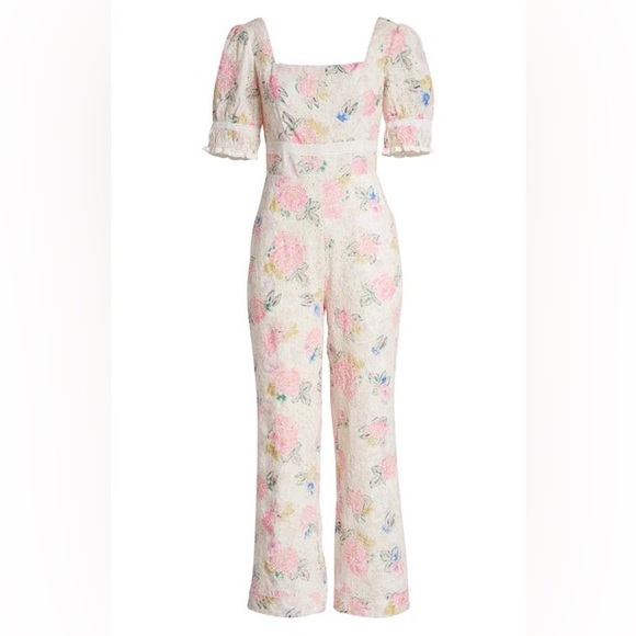 NWT Adelyn Rae Angei Eyelet Embroidered Jumpsuit in Pink Floral - Picture 2 of 15